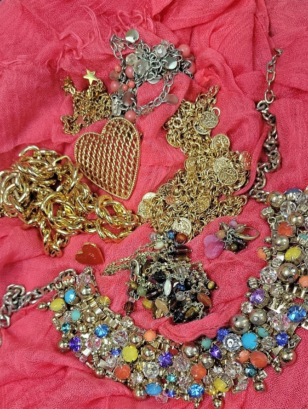 Colorful Gold Jewelry Lot